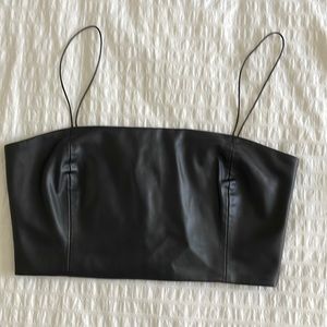 Zara leather crop top